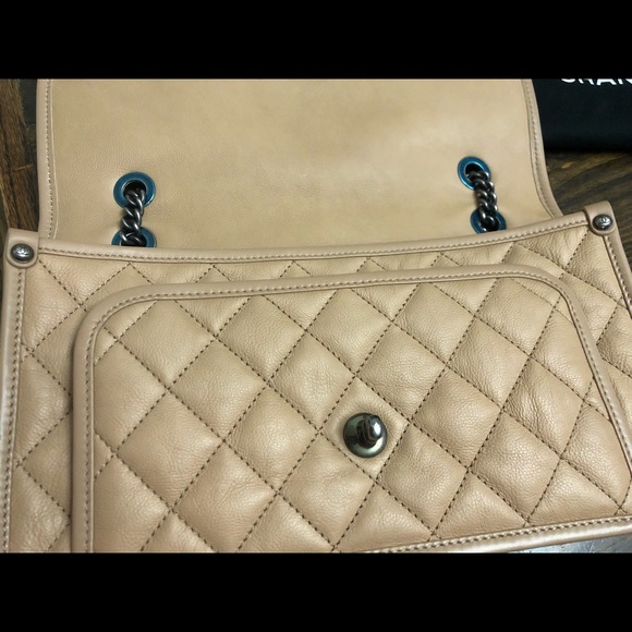 Chanel French Rivera tan/beige medium purse - Picture 7 of 11